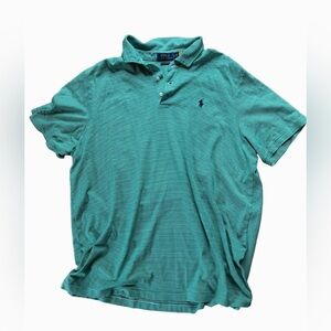 Polo Ralph Lauren Green Striped Cotton Soft Men’s XL button up